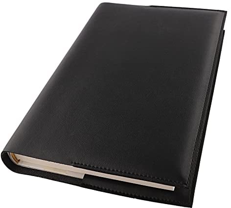 GuardV Buchhülle aus Kunstleder für Bücher, Bibel, Hardcover, Softcover, Buch und mehr (S - Schwarz)