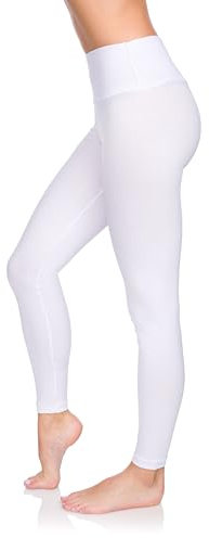 SOFTSAIL Leggings pour Femmes Taille Haute Leggings De Sport pour Femme Yoga Pilates Jogging Legging Sculptant Vêtements Pantalon Blanc 36