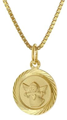 trendor Schutzengel Anhänger Gold 333 mit vergoldeter Silber-Halskette liebevoller Halsschmuck für Kinder, zauberhafte Geschenkidee, 41282-40 40 cm