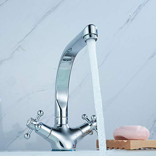Robinet de lavabo rétro à deux poignées 3/8 Robinet de salle de bain en laiton