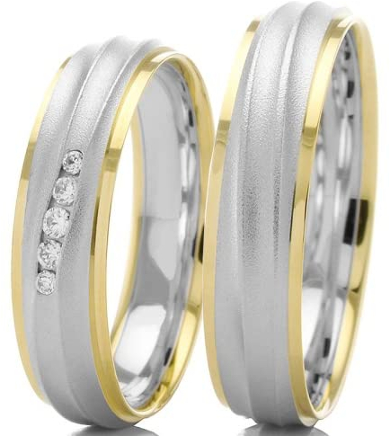 Eheringe 333/- Weißgold Gelbgold 66-46070-080