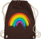 Turnbeutel Rucksack - Kleidung Pride Flag - Regenbogen LGBT & LGBTQ - Unisize - Braun - sportbeutel baumwolle gay cloth bag stoffbeutel sport beutel beutelrucksack beuteltasche juterucksack