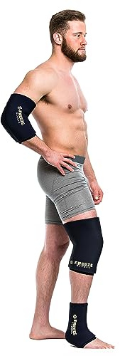 FreezeSleeve Manicotto per terapia del ghiaccio e del calore al carbone di rame, riutilizzabile, in gel flessibile, copertura a 360 gradi, per ginocchio, gomito, caviglia, polso (XL)