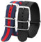 Verbstel Ersatz-Uhrenarmband aus Nylon, Schnellverschluss, schwere Schnalle, Uhrenarmbänder für Herren und Damen (22 mm, Rot, Blau, Schwarz)