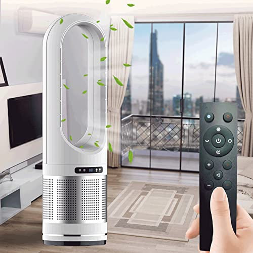 Desk Fan, Bladeless Fan, Stylish 24 Inch Table Fan with LED Power Display, Type C Portable Fan with Natural Wind for Bedside Home Bedroom Office (Color : White, Size : H80xW22CM)