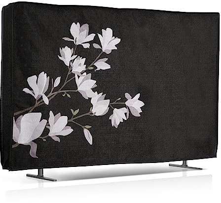 kwmobile Protector Compatible con 32 TV Funda - Protector Antipolvo y antihuellas Dactilares para TV - Magnolias