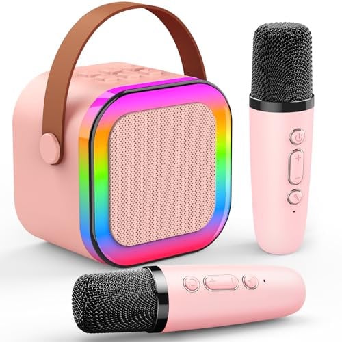 Dislocati Karaoke Machine 2 Microphones, Birthday Gifts for Girls Toys Age 3-15 Year Old Girls Gifts Kids Microphone Toys for 3-12 Year Old Girls Birthday Presents Teenage Girls Gifts