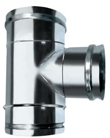 Brico Kit - Raccordo a T 90° femmina mono parete acciaio inox - Diametro: 80mm