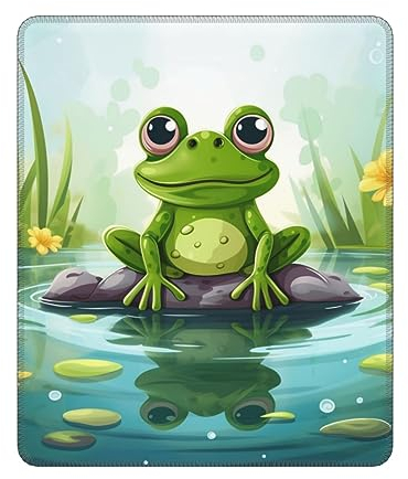RLDOBOFE Mauspad Frosch in einem Teich, Gaming-Mauspad mit rutschfester Gummiunterseite, personalisierbar, Computer-Mauspad, 25,4 x 30,5 cm
