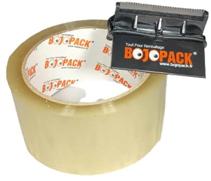Bojopack dévidoir ruban adhésif-emballage-révolutionnaire -Scotcheuse- kit découverte (1 dévidoir+ 1 rouleau)