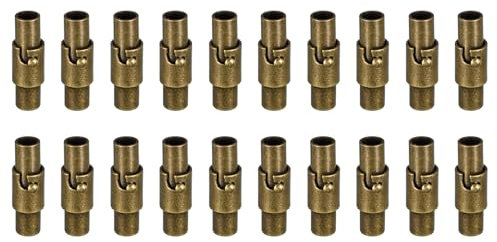 uxcell Leather Cord End Clasp, 20Pcs 3mm Hole Leather Clasps, Cord End Caps Closures Leather Cord Buckle for Jewelry Making DIY Supplies Crafts, Bronze