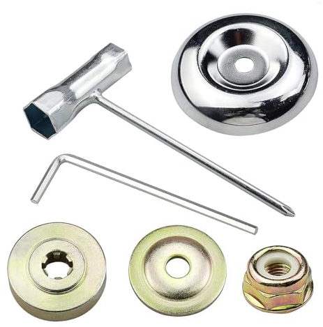 POFET Freischneider Zubehör - 6 STK Metallgetriebe Klinge Mutter Set, Ersatzteile für Motorsensen, Rasenmäher Blade Adapter Kit, Freischneider Messer und Rasentrimmer Zubehör