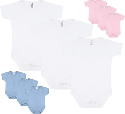 OnlyBee baby bodysuit (Plain White, 3 to 6 Months)