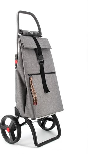 Klappbarer Einkaufstrolley Rolser Big Tweed 2 große Räder - Grau
