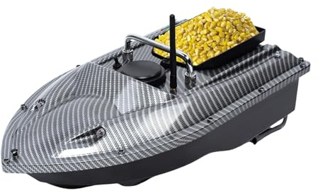 DGJMuu Fernbedienung Futterboote, Angelfinder Angelköderboot mit 500 m Funkfernsteuerung Markierung von 10 Angelplätzen und Kann 1,5kg Köder Laden, 49 * 27 * 16cm