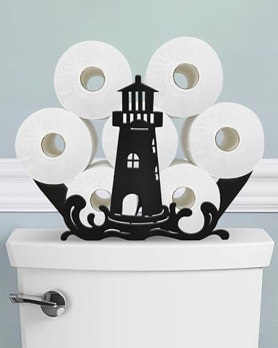 Wigag Leuchtturm-Toilettenpapierhalter für zusätzliche 8 Rollen, wandmontierte dekorative Toilettenpapieraufbewahrung, Bauernhaus-Badezimmer, einzigartige Dekoration, freistehende