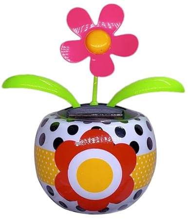 Giwuence Wackelfigur Blume | Solar Tanzende Blume | Solarblume Wackelfigur | Auto Armaturenbrett Ornament Wackelfiguren | Solar Solarbetriebene Wackelblume Für Auto Haus Oder Büro