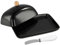 Nivofu Ceramic Butter Keeper with Lid, Handle & Knife - Countertop Butter Dish - Black