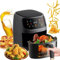 Friggitrice senza olio 8L - 1400W Friggitrice ad aria con grande finestra | Airfryer con touch screen LED, 8 programmi, funzione forno (nero)