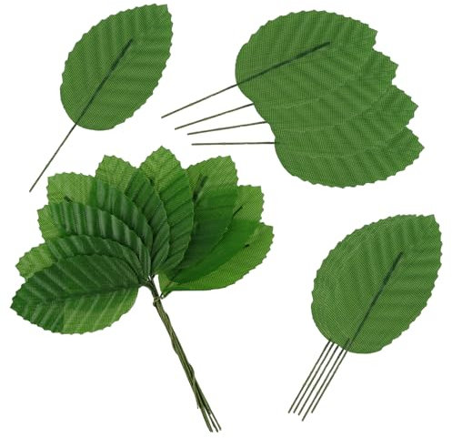 Yolev 200 Stück Künstliche Blätter Deko Blätter Girlande Simuliertes Blatt Kunstblätter Künstliche Seidenblätter Gefälschtes Grünes Laub für DIY Hochzeitssträuße Party Dekorationen Girlanden Supplies