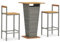 Graues Barmöbel-Set – Moderne Barhocker mit Outdoor-Rattan-Barstühlen und Bartisch aus massivem Akazienholz – Robustes Bar-Set aus pulverbeschichtetem Stahl für stilvolles Leben im Freien-Grau