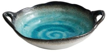 Piatto da portata in ceramica Piatto di verdure personalizzato a doppio orecchio Piatto di ceramica for la casa Cambio di smalto Approfondimento Vassoio da portata Piatto di zuppa Piatto di insalata P