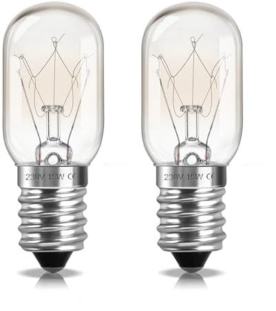 2 Pack Dimmable Oven Light Bulb, 300°C High Temperature Resistant, Warm White Small E14 Screw-in Pygmy Bulb, Suitable for Refrigerators, Range Hoods, Microwave Ovens