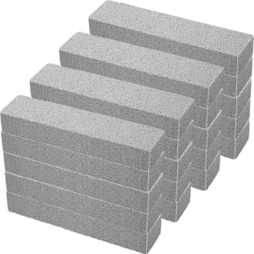 20 Pcs Pumice Cleaning Stones Heavy Duty Pumice Sticks for Toilet BBQ Grill Pool Sink Scouring Block for Hard Water Rings Limescale Rust Grime