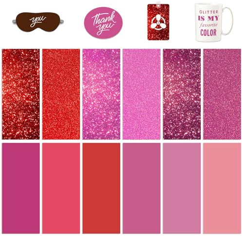 Transfer Ink Sheets for Heat Press Machine, Solid Color Transfer Paper Sublimation for Cricut Mug Press,4.5x12 Glitter Pre-Inked Sublimation Paper for T-Shirts Cup Coasters Mug