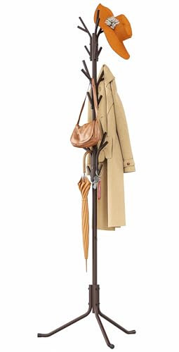 Coat Stand With 21 Hooks 182 cm Antler Hook Coat Rack Free Standing 3 Tier Coat Tree Metal Clothes Hats Stand For Entryway/Hallway/Bedroom/Office Brown