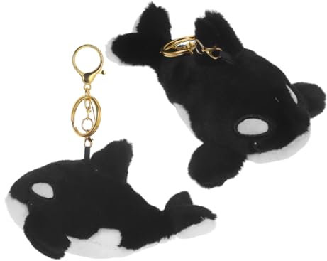 VANZACK 2stücke Plüsch-schlüsselanhänger Mit Wal-design Stofftier-schlüsselanhänger Meeresthemen-plüschanhänger Hängender Schlüsselanhänger Für Taschen Und Rucksäcke Cartoon-meerestier-anh