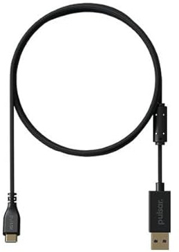 Pulsar Gaming Gears USB-C Paracord Cable – 1.8m Bent Head Type-C to Type-A, Compatible with X2 v2/X2H/X2A/Xlite V3 (Not for ES Series) – Black