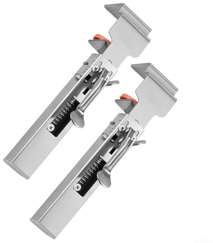 Lot de 2 pinces de fixation réglables pour tiroir - Clips d'installation universels en acier inoxydable pour façades de tiroirs - Supports de montage robustes