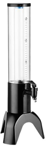 Gralara Torre Dispensador de Cerveza y Bebidas Frías – Base Triangular Estable con Tubo Refrigerante –Transparente para Bares, Fiestas y Exteriores, Negro, 1.5l