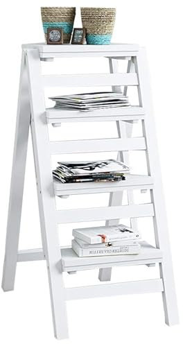 OXOAMP Jardinières Escabeau Pliant épaississement Bambou étagère échelle escalier chaises Multifonction Fleur Support Bureau(92 * 67 * 42cm)