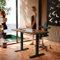 HUANUO Höhenverstellbarer Schreibtisch 120 x 60 cm, 4 Speicherhöheneinstellungen, Elektrischer Schreibtisch für Home Office & Computer-Arbeitsplatz, Standing Desk, Schwarz Nussbaum