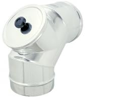 Kit Canna Fumaria Diametro 80 in Acciaio Inox con Accessori – Gomito, Guarnizioni, Fascette e Raccordi e altri accessori – Completo per Stufe, Caminetti e Caldaie (Curva 90° con Ispezione)