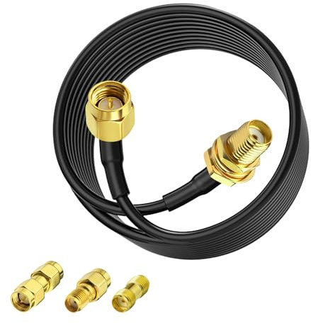 Superbat SMA Verlängerung Kabel 10m Kit - ALSR100 Low-Loss WLAN Antennenkabel + 3 Stück RF Koaxial SMA-Adapter Kit für WiFi Antenne,4G LTE, 5G Modem，Router, Ham Radio/GPS/WiFi/SDR Ausrüstung