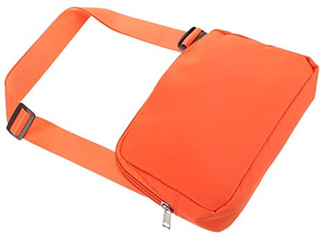 Große Bauchtasche XXL, Verstellbar, 22,5x15x3,5cm, Orange | Nylon und Kunststoff, Reißverschluss Design, Leicht und Robust, für Wandern und Radfahren