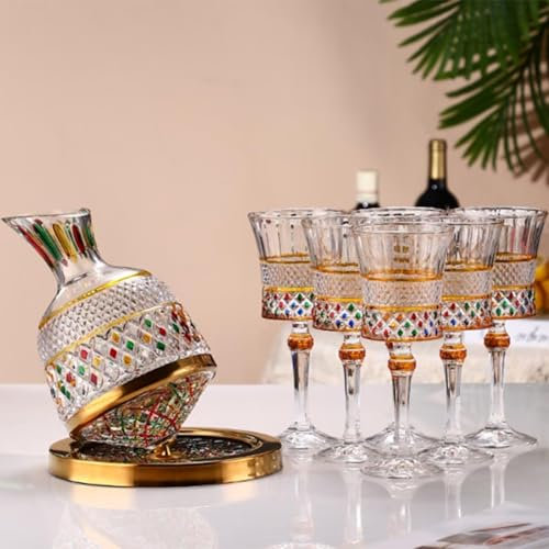 Whiskey Decanter Wine Bottle - Art Statue, Crystal Whiskey Decanters Statue, Lead-Free Decanter with Glass Stopper Sculpture, Vodka Decanter for Wine, Bourbon, Brandy, Liquor, Juice, Water(B)