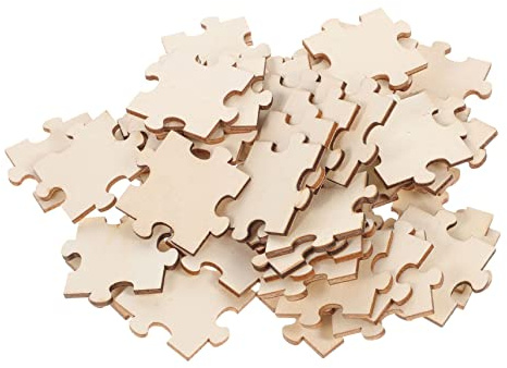 BESPORTBLE 100stücke Teiliges Blanko Holzpuzzle Zum Selber Gestalten Unbehandelte Puzzleteile Aus Holz Zum Bemalen Und Basteln Für Junge Mädchen Pädagogisches Diy Holzspielzeug Für Kreative m
