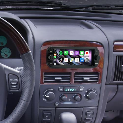 2+32G Android 14 Autoradio per Jeep Grand Cherokee 1998-2004 Sebring 2000-2006 300M 1999-2004 con Carplay Android Auto GPS Navi WiFi Bluetooth RDS Radio 6,86 pollici, Mirror Link, SWC, schermo diviso