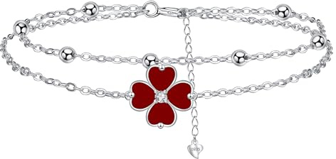 Yinsen YinsenBracelet Trèfle à quatre Feuilles en 925 Argent Sterling - Bracelet porte-bonheur pour Femme - Bijoux Trèfle à quatre feuilles pour femmes et filles