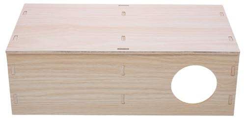 VILLCASE Holzhaus Natürlichen Hamster Mehrkammer und für Meerschweinchen Warmes Komfortables Kleintierhaus mit Natürlichem Beige Farbton für Innengehege