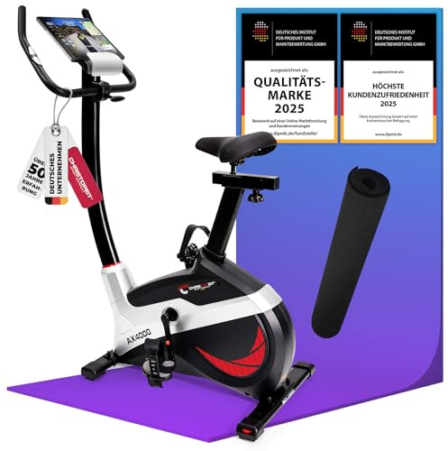 Christopeit Ergometer Heimtrainer AX 4000, 24 Widerstandsstufen, bis 150kg, 195cm Größe, verschleißfrei, Kinomap