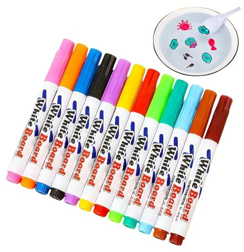 Kit de bolígrafos para arte acuático: marcadores de dibujo de tinta flotante, juego de cucharas mágicas de transferencia, pigmentos para bolígrafos de pintura | Quick Dip Reveal Consejos de flujo suav