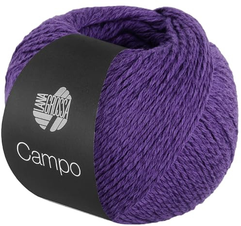 LANA GROSSA Campo | Feines, mehrfach verzwirntes Baumwoll-Mischgarn mit Struktur | Handstrickgarn aus 65% Baumwolle & 25% Viskose & 10% Leinen | 50g Wolle zum Stricken & Häkeln | 165m Garn FB 39