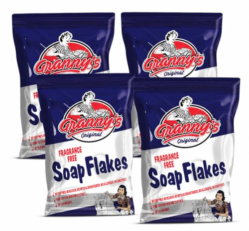 Granny’s Original Soap Flakes 425g – Pure Vegan Fragrance Free Laundry Detergent – Hypoallergenic, No Bleach, No Additives – Natural Soap for Sensitive Skin, Wool & Delicates (4)