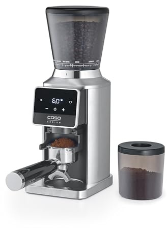 CASO BaristaChef Inox Pro - elektrische Kaffeemühle, mit Siebträgerhalterung
