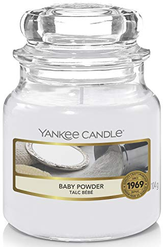 Yankee Candle Duftkerze im Glas (klein) | Baby Powder | Brenndauer bis zu 30 Stunden